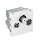 OBO BETTERMANN - Presa antenna singola, Radio-TV-SAT 45x45mm in Policarbonato bianco RAL 9010.