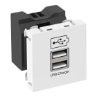 OBO BETTERMANN - USB Charger 2,1 A corrente di carica 45x45mm Policarbonato bianco RAL 9010.