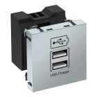 OBO BETTERMANN - USB Charger 2,1A in Policarbonato e Alluminio Laccato 45x45mm con MTG-2UC2.1 AL1