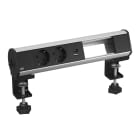 OBO BETTERMANN - Deskbox D2S 1C with fastening clamp 325x71x78 Anodized aluminum.