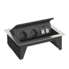 OBO BETTERMANN - Deskbox a scomparsa per installazione in scrivania 210x167x68 Acciaio INOX A2 1.4301, Foldable DBK2-D3 D2S2K.
