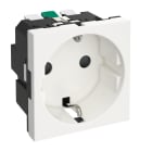 OBO BETTERMANN - Presa 0° singola contatto protettivo cavo flex 45x45x43 Policarbonato bianco RAL 9010. 6120009