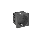 OBO BETTERMANN - std-d0 swgr1 presa schuko vde singola contatto protettivo 250v 10/16a policarbonato nero-grigio ral 7021.