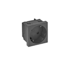OBO BETTERMANN - Schuko 33° singola contatto protettivo 250V 10/16A Policarbonato nero-grigio RAL 7021.