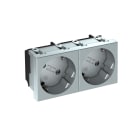 OBO BETTERMANN - Std-D3S Al2 Schuko 33°, doppia contatto protettivo 250V, 10/16A in policarbonato e alluminio laccato.