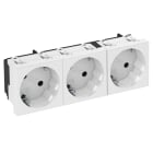 OBO BETTERMANN - Std-D3S Rw3 Schuko 33°, tripla contatto protettivo 250V, 10/16A Policarbonato bianco RAL 9010.
