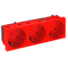 OBO BETTERMANN - Std-D3s Sro3 Schuko 33 Tripla Contatto Protettivo 250v 10/16a Policarbonato Rosso Segnale Ral 3001.