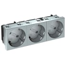 OBO BETTERMANN - Std-D3s Al3 Schuko 33, tripla contatto protettivo 250V, 10/16A Policarbonato alluminio laccato.