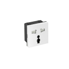 OBO BETTERMANN - Presa 0° singola multi standard in policarbonato bianco RAL 9010.