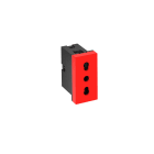OBO BETTERMANN - Presa 0° singola Italia P17/11 22,5x45x37 policarbonato rosso segnale RAL 3001.