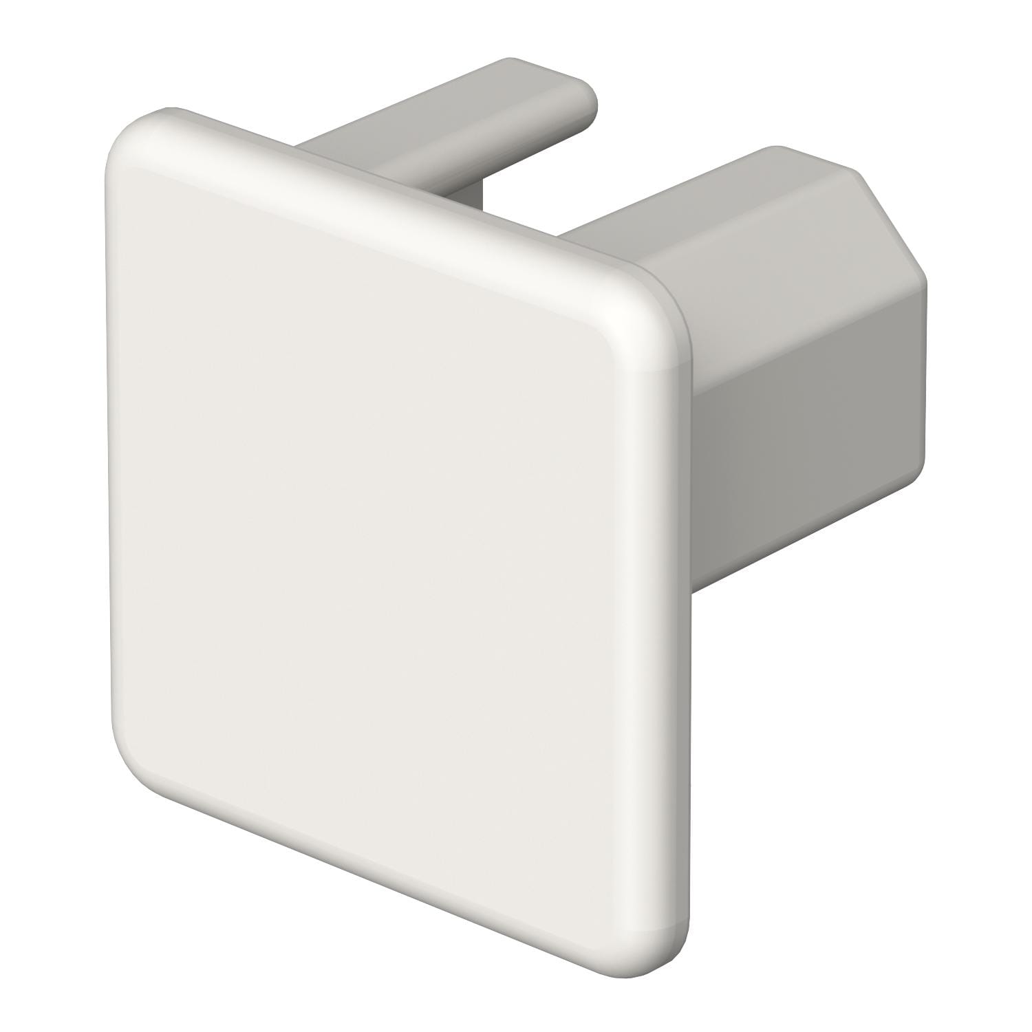 OBO BETTERMANN - Elemento terminale halogen-free 20x20mm in policarbonato/acrilnitrile butadiene stirolo bianco RAL 9010.