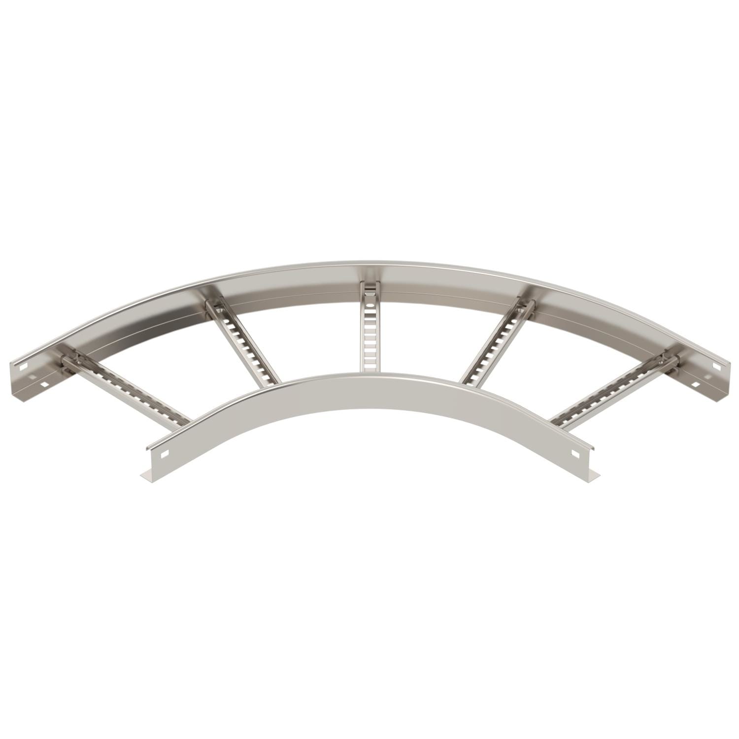 OBO BETTERMANN - Curva 90° per passerella e scaletta in acciaio inox A2 1.4301 non trattato, con ulteriore trattamento.