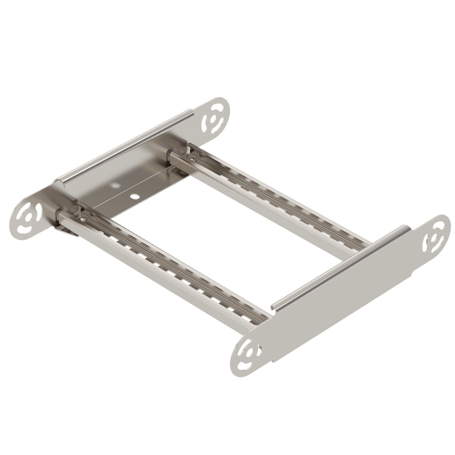 OBO BETTERMANN - Elemento curva regolabile per passerella scaletta 60x300 in acciaio inox A4 1.4401 non trattato, con ulteriore trattamento.