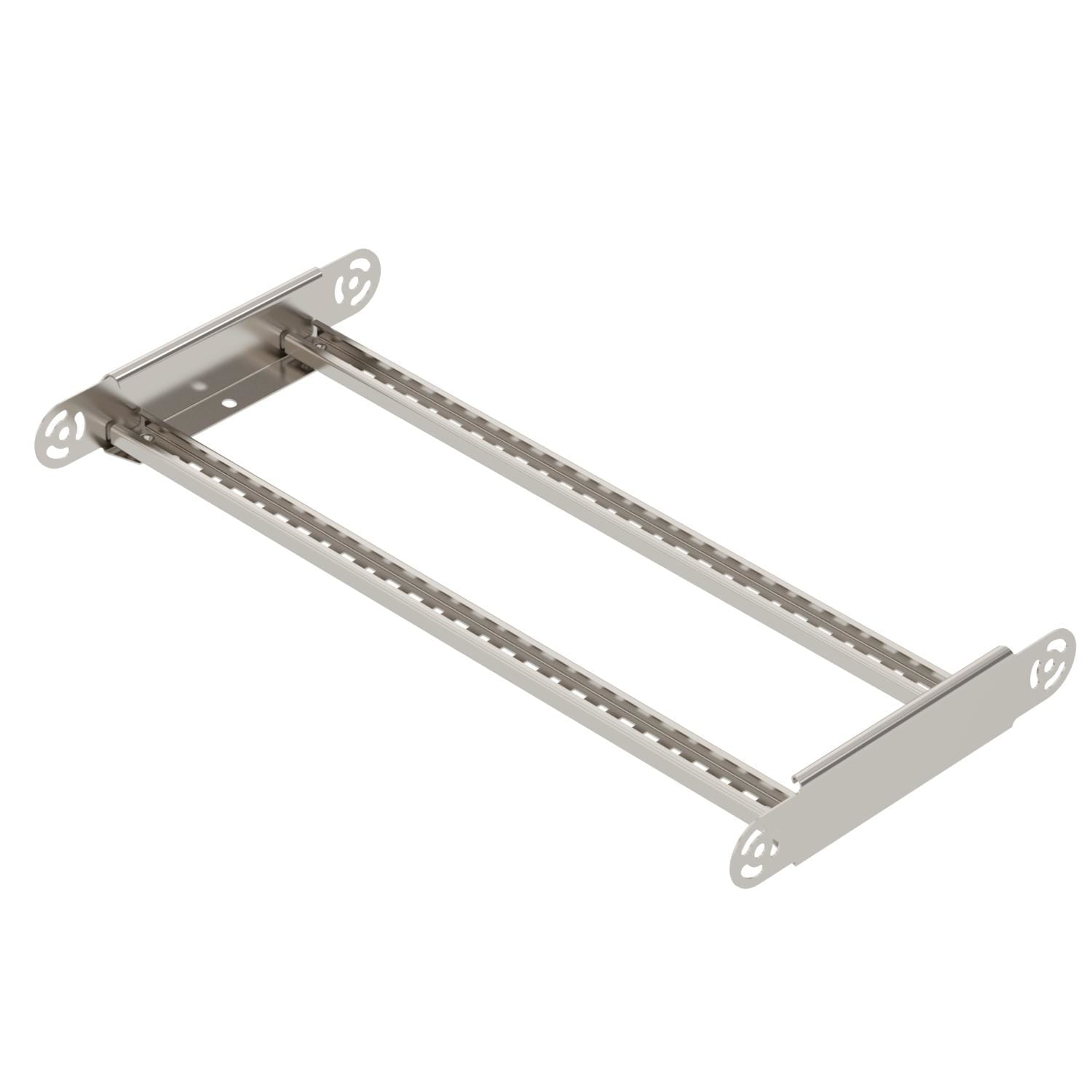 OBO BETTERMANN - Elemento curva regolabile per passerella scaletta 60x600 in acciaio inox A4 1.4401 non trattato, con ulteriore trattamento.