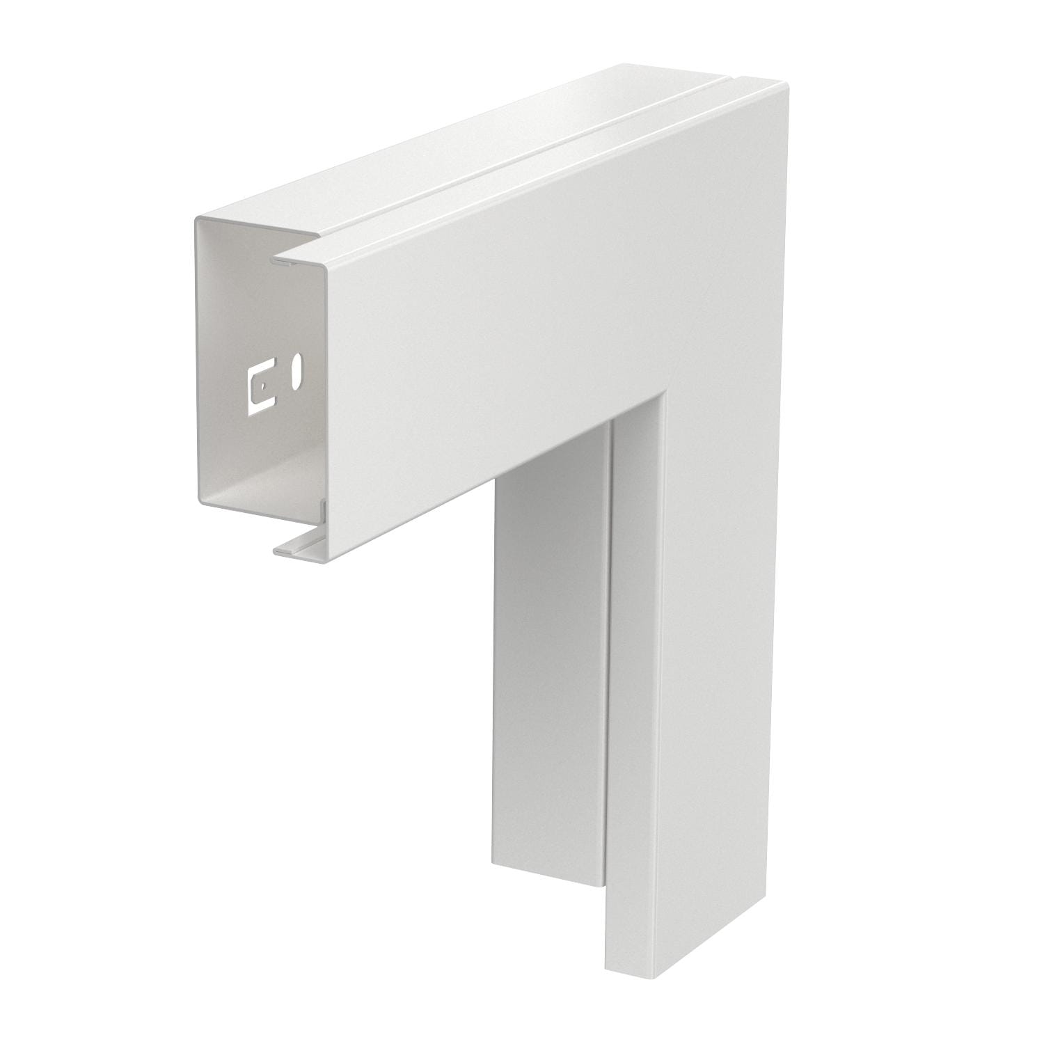 OBO BETTERMANN - Curva piana 40x60mm con coperchio in acciaio zincato/plastificato bianco RAL 9010.