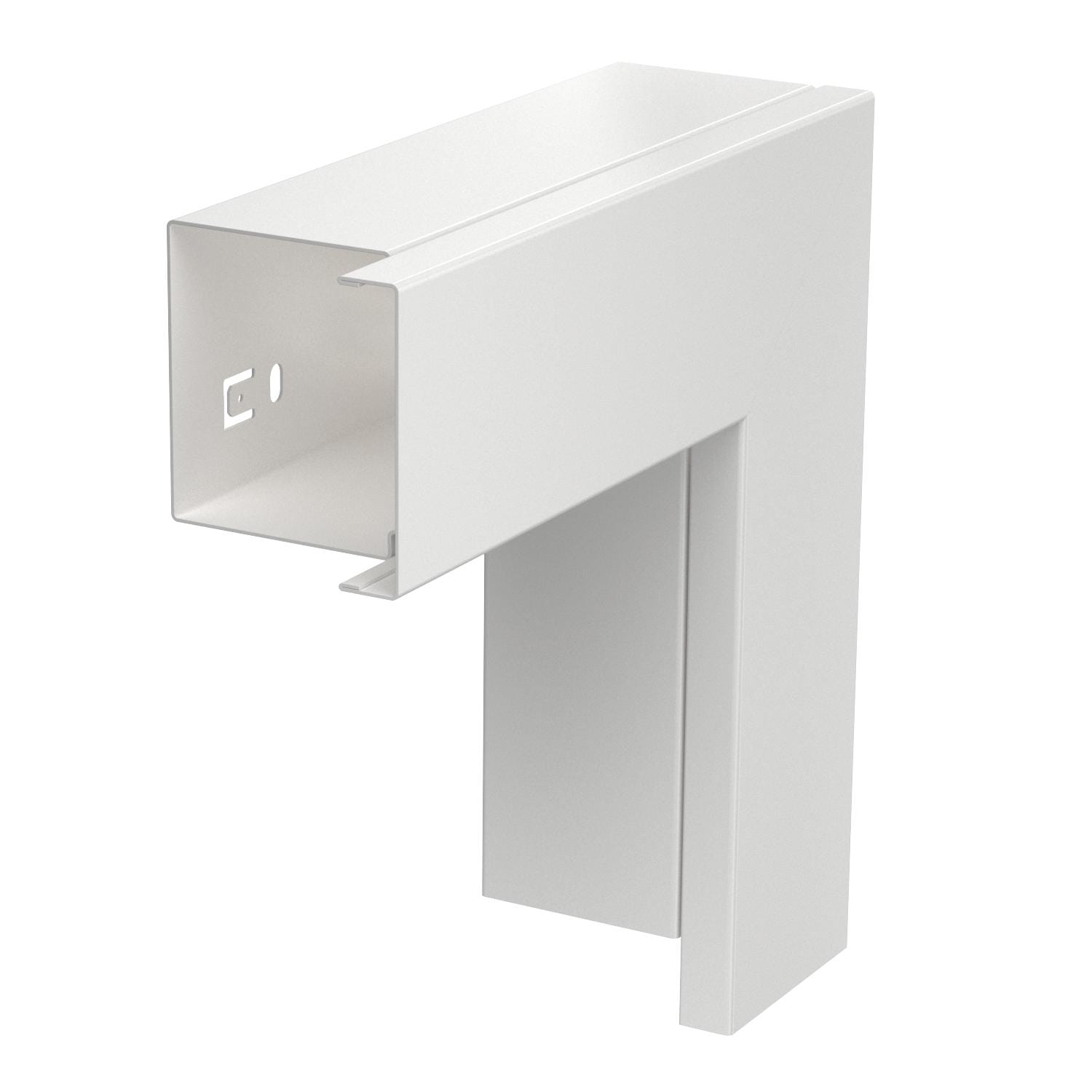 OBO BETTERMANN - Curva piana 60x60mm in acciaio zincato/plastificato bianco RAL 9010 con coperchio.