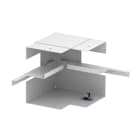 OBO BETTERMANN - Angolo interno 90x130x148 asimmetrico in Acciaio bianco RAL 9010.