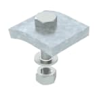 OBO BETTERMANN - Angolare di fissaggio con vite esagonale, altezza 5 mm, dimensioni 60x50 in acciaio zincato a caldo per immersione.
