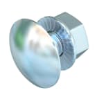 OBO BETTERMANN - Bullone testa tonda con dado flangiato M6x12 Acciaio zincato a caldo.