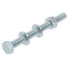 OBO BETTERMANN - Vite esagonale con dado e rondella M12x130 in acciaio zincato a caldo SKS.