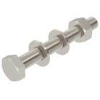 OBO BETTERMANN - Vite esagonale con dado e rondella M10x80 Acciaio, INOX A4 1.4401 non trattato, ulteriore trattamento SKS 10X80 A4 VITE ESAGONALE.