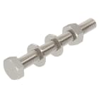 OBO BETTERMANN - Vite esagonale con dado e rondella M10x90 Acciaio, INOX A4 1.4401 non trattato, ulteriore trattamento SKS 10X90 A4 VITE ESAGONALE.
