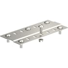 OBO BETTERMANN - Piastra di giunzione largo con 4 chiusure B300mm in acciaio INOX A4 1.4571 non trattato, ulteriore trattamento SSLB 300 A4.