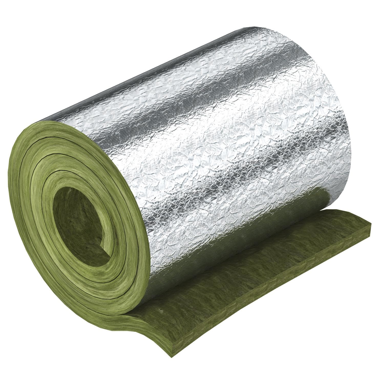 OBO BETTERMANN - Lana minerale foglio alluminio per sezione isolante 6100x500x30 fibre minerali verde.