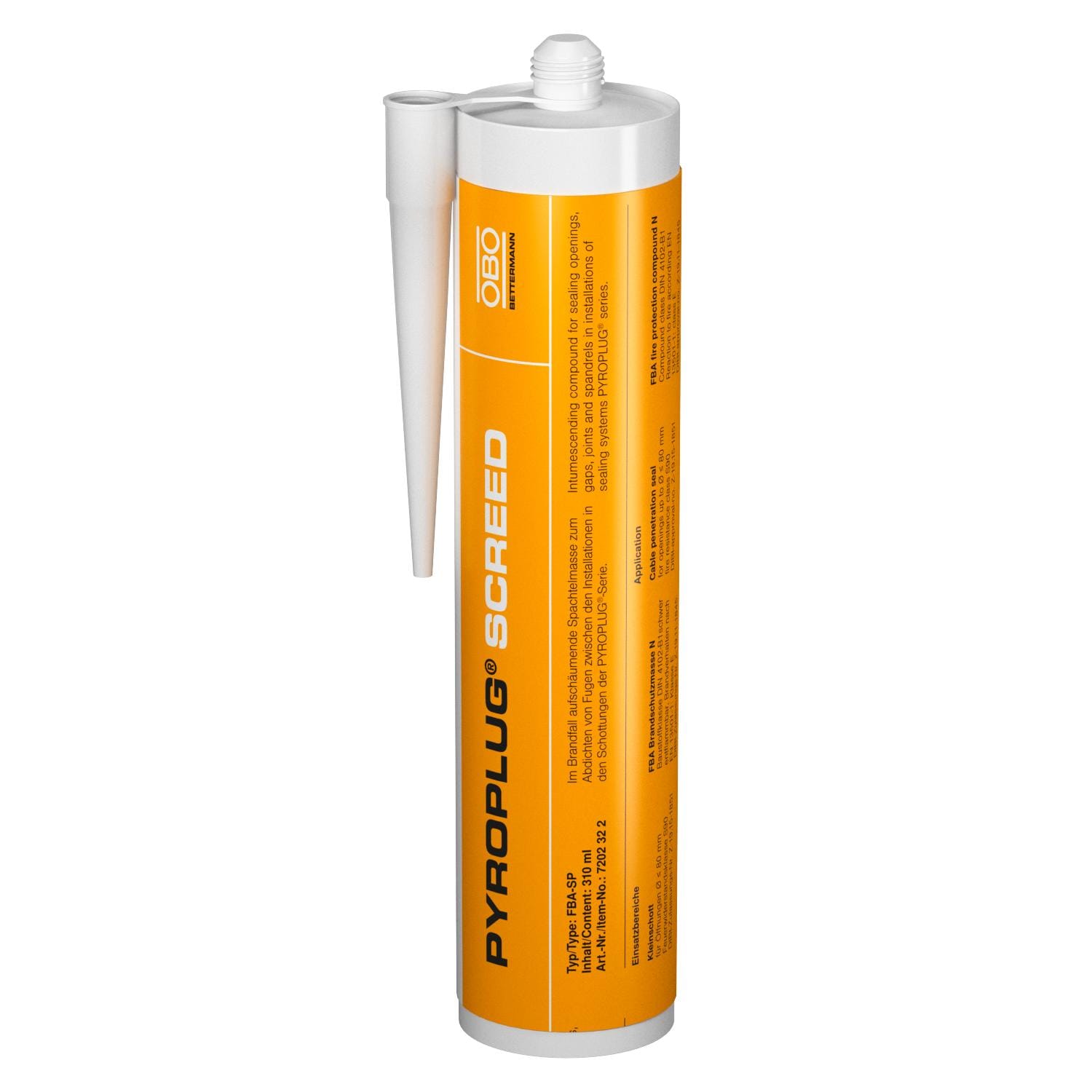 OBO BETTERMANN - Stucco antincendio FBA-SP in cartuccia 310ml, materiale costruzione intumescente marrone.