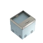 OBO BETTERMANN - Torretta scomparsa, all-in-one con doppia presa VDE 140x140x110 in acciaio e inox.