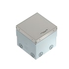 OBO BETTERMANN - Torretta scomparsa, all-in-one con doppia presa VDE 140x140x110 in acciaio inox.