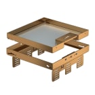 OBO BETTERMANN - Cassetta livellabile quadrata con uscita cavo 243x243mm Ottone RKSN2 UZD3 9MS25.