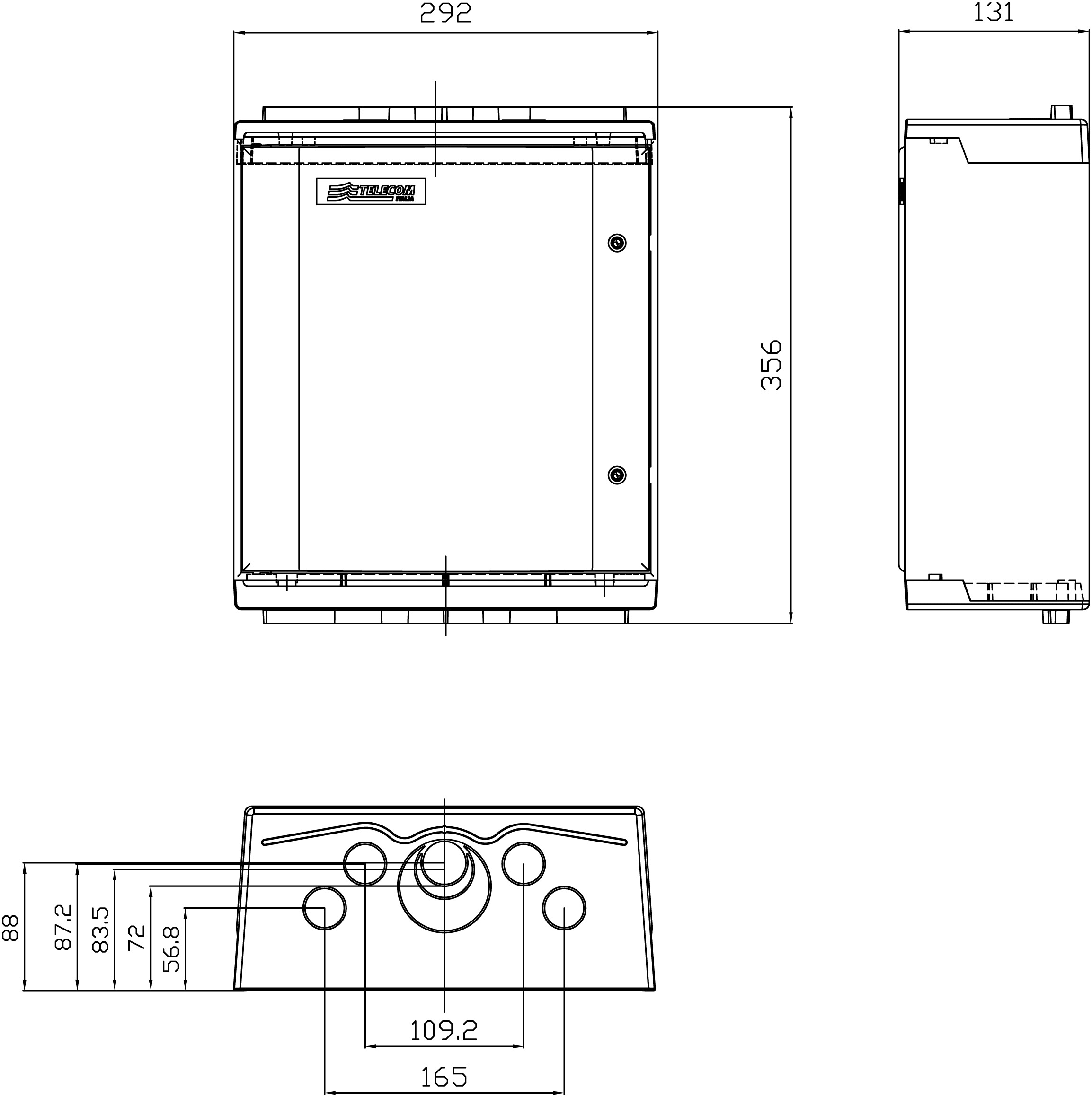 OEC - Contenitore 340x290 modulare in materiale termoplastico per telecomunicazioni ed energia