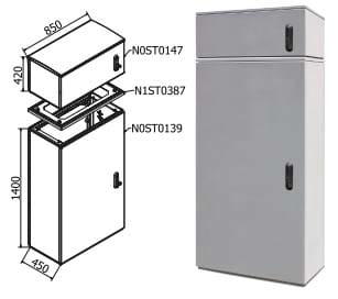 OEC - ARMADIO 850X1400X450 + SOPRAL. SERRATURA N0ST0162/12