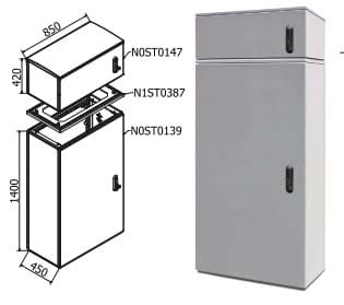 OEC - ARMADIO 850X1400X450 + SOPRAL. SERRATURA N0ST0162/21