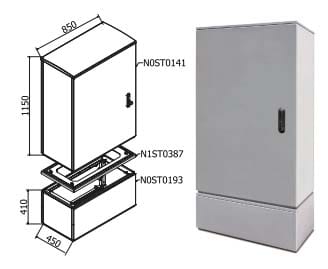 OEC - ARMADIO 850X1100X450 CON ZOCCOLO SERR.21 N0ST0185/21
