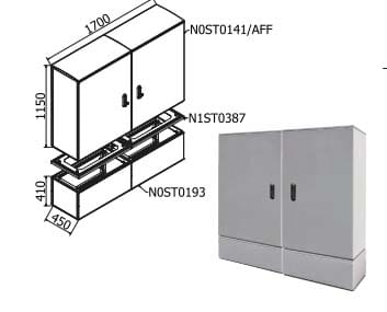 OEC - ARMADIO 1700X1100X450 AFFIANC. CON ZOCCO
