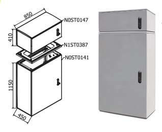 OEC - ARMADIO 850X1100X450 + SOPRALZO SERR.21 N0ST0186/21