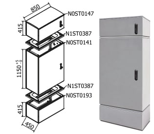 OEC - ARMADIO 850X1100X450 CON ZOCC.E SOPRALZO N0ST0187