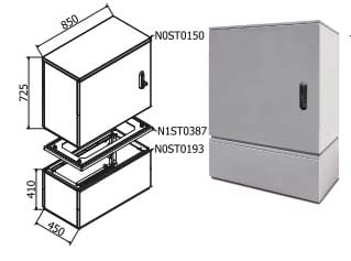 OEC - ARMADIO 850X700X450 CON ZOCCOLO SERR.21 N0ST0188/21