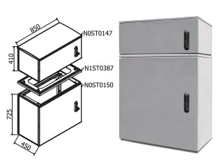 OEC - ARMADIO 850X700X450 CON ZOCC.E SOPRALZO N0ST0192