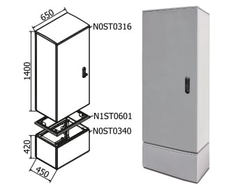 OEC - ARMADIO 650X1400X450 CON ZOCCOLO N0ST0311