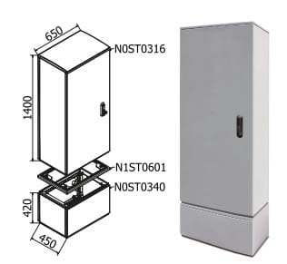 OEC - ARMADIO 650X1400X450 CON ZOCCOLO SERR.21 N0ST0311/21