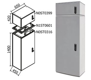 OEC - ARMADIO 650X1400X450 + SOPRALZO N0ST0317