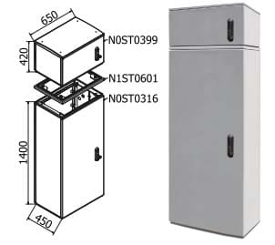 OEC - ARMADIO 650X1400X450 + SOPRALZO SERR.21