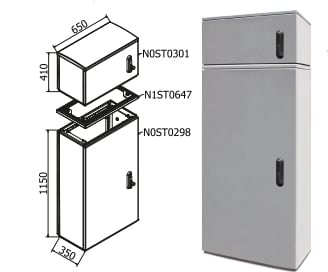 OEC - ARMADIO 650X1100X350 + SOPRALZO N0ST0319