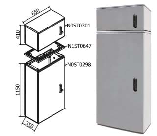 OEC - ARMADIO 650X1100X350 + SOPRALZO SERR.21