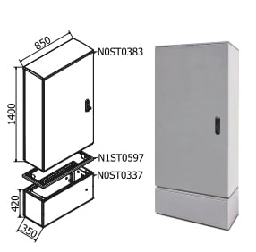 OEC - ARMADIO 850X1400X350 CON ZOCCOLO