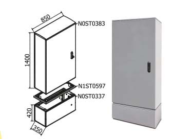 OEC - ARMADIO 850X1400X350 CON ZOCCOLO SERR.12 N0ST0373/12