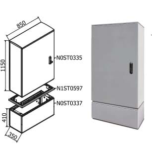 OEC - ARMADIO 850X1100X350 CON ZOCCOLO SERR.12